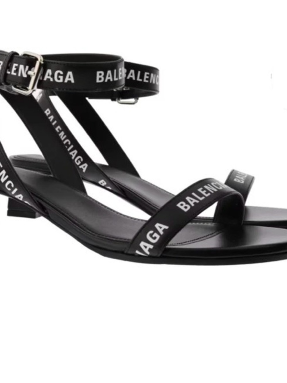 Balenciaga Black Logo Strap high Heel Sandals - Picture 3 of 5
